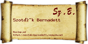 Szoták Bernadett névjegykártya