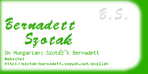 bernadett szotak business card